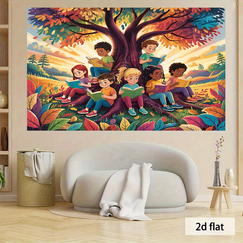 Kids Education Nursery - Tapestry 2D Piatto con Illustrazione Educativa