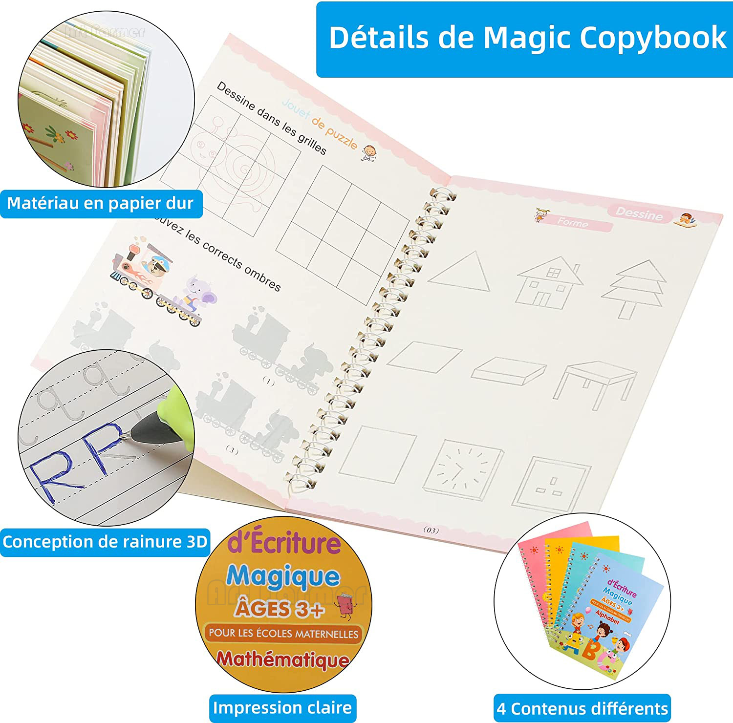 Quaderno magico francese Quade - Kids Educational Workbooks recensione e prezzo