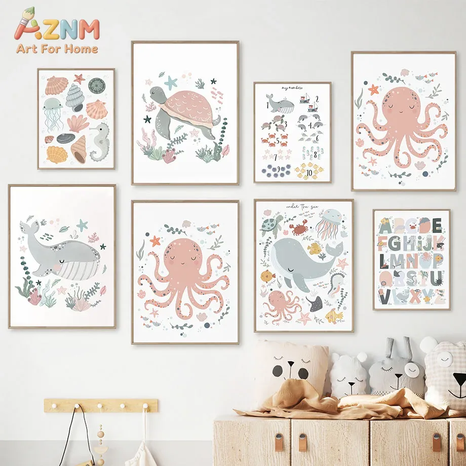 AZNM Quadro su tela con animal - Kids Education Nursery recensione e prezzo