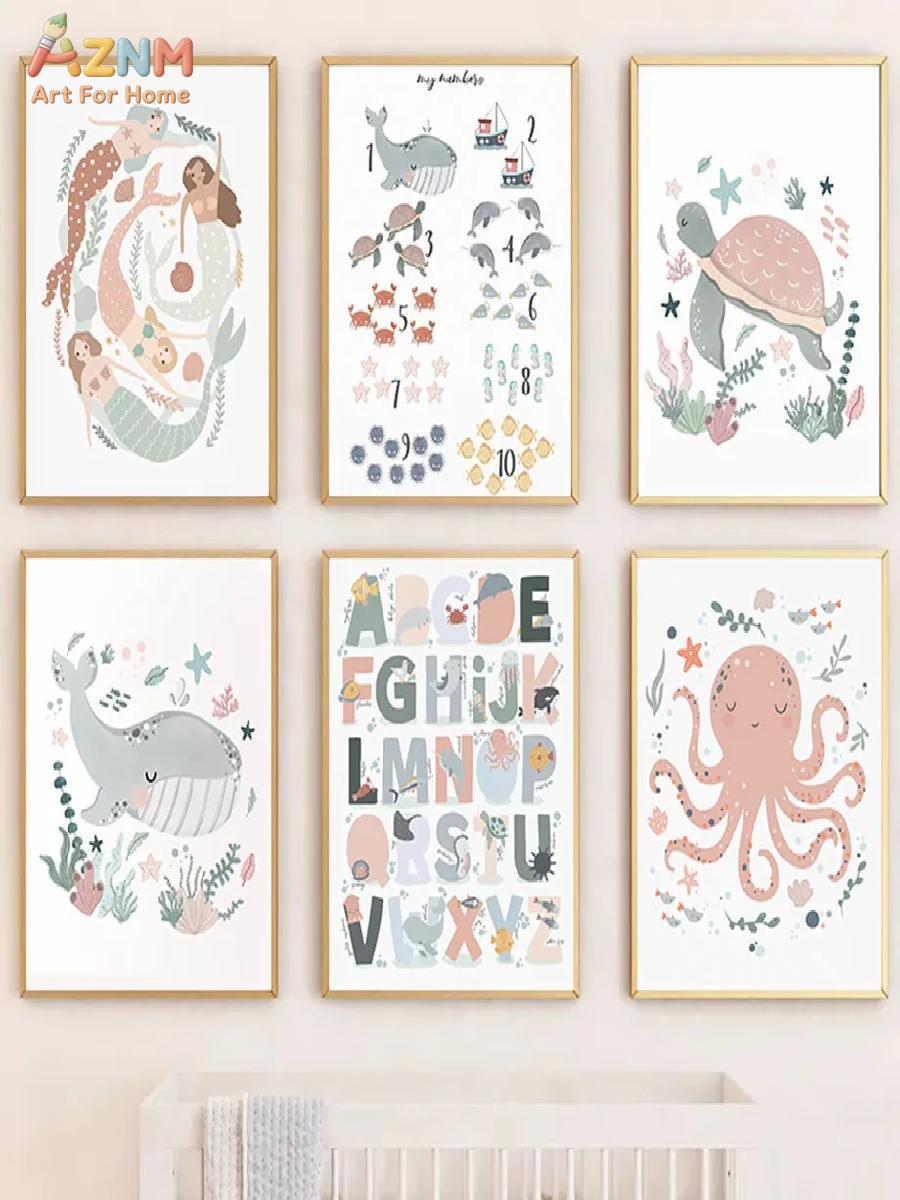AZNM Quadro su tela con animal - Kids Education Nursery recensione e prezzo
