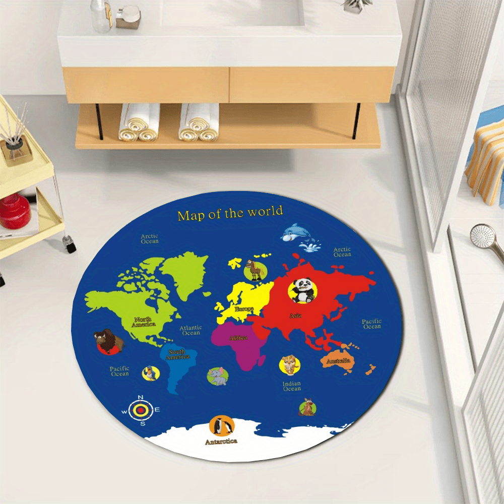 Tappeto Rotondo con Mappa del  - Kids Education Nursery recensione e prezzo