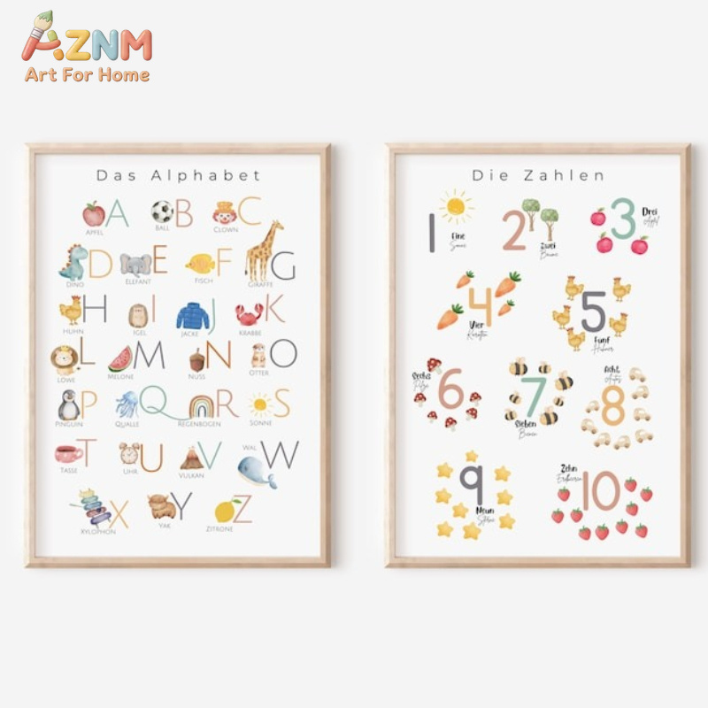 AZNM Stampa su tela con alfabe - Kids Education Nursery recensione e prezzo