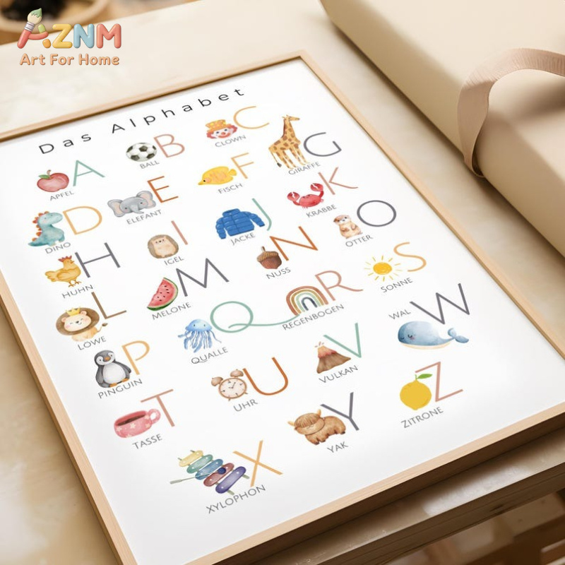 AZNM Stampa su tela con alfabe - Kids Education Nursery recensione e prezzo